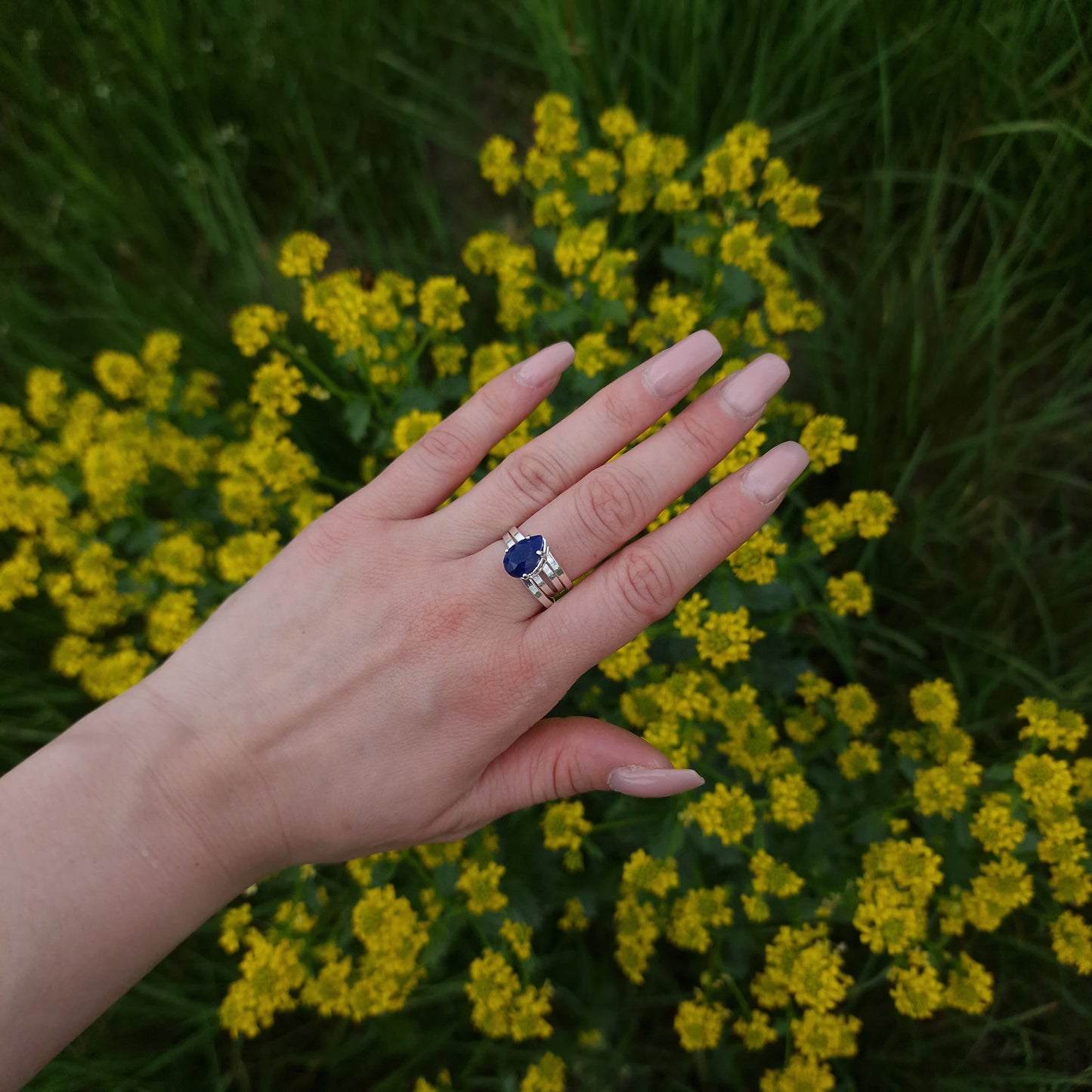 Lapis Lazuli Mini Solza - Prstan