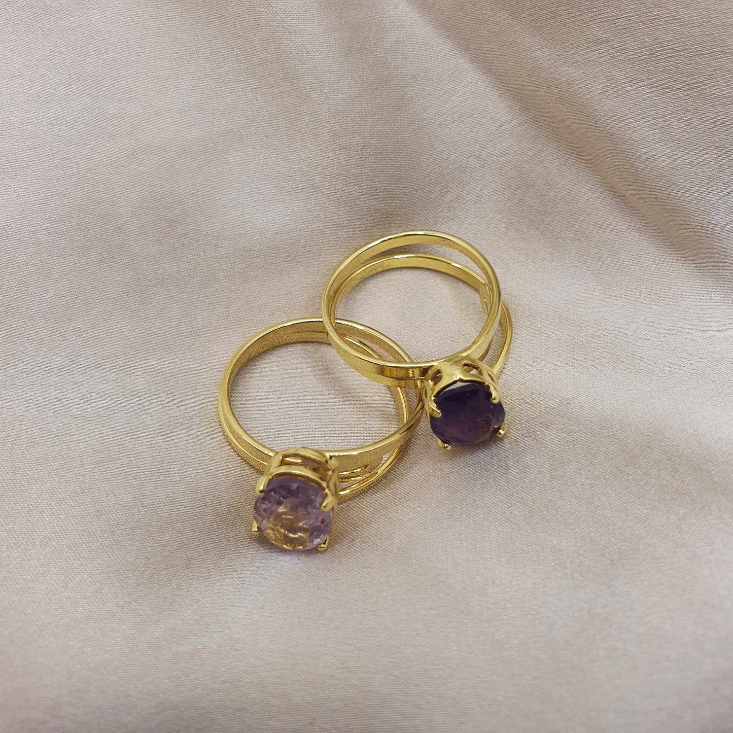 Ametist Kristal Oval - Prstan
