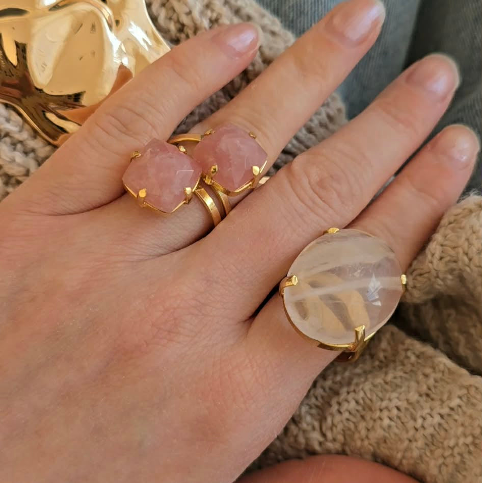 Rose Quartz - Duo Ring