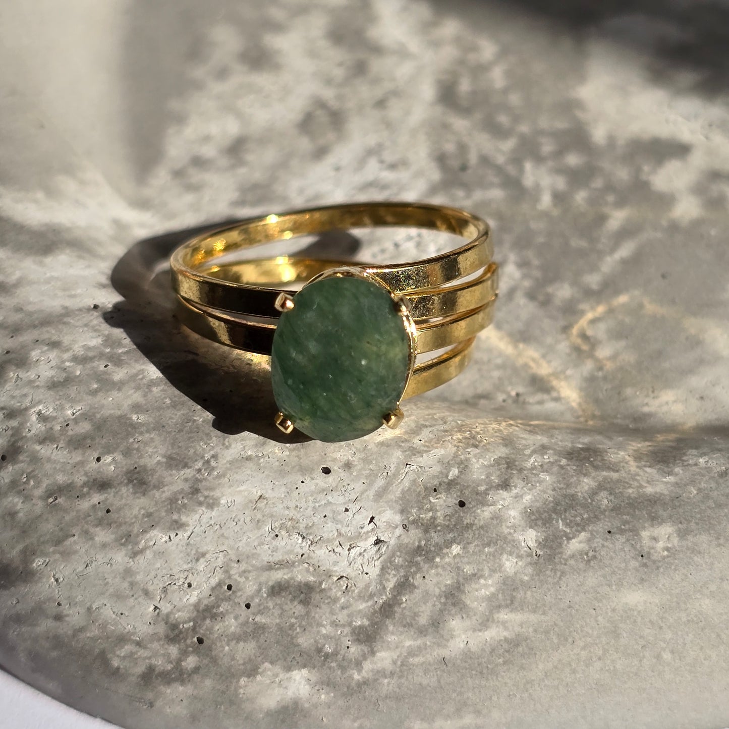Green Aventurine - Small Oval Ring