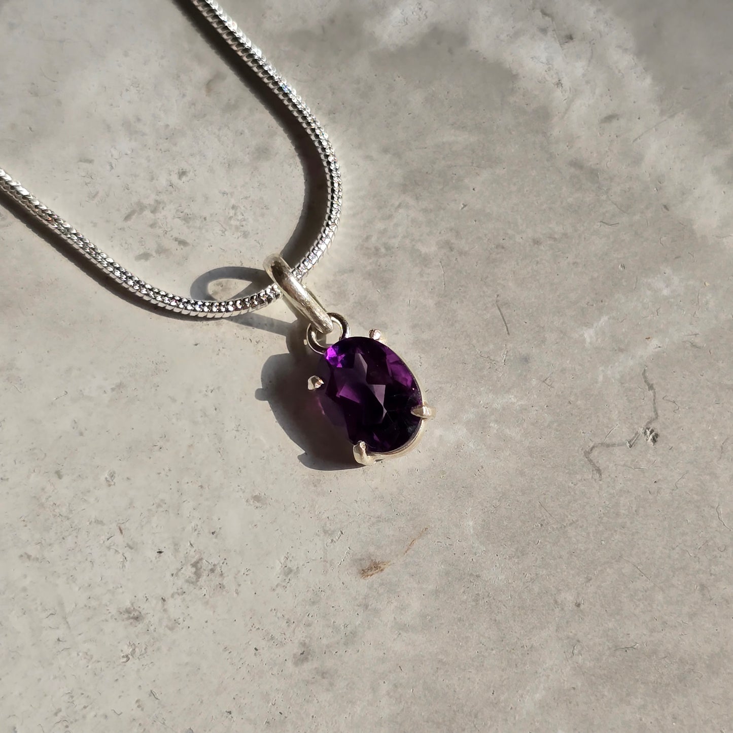 Amethyst - Mini Oval Silver