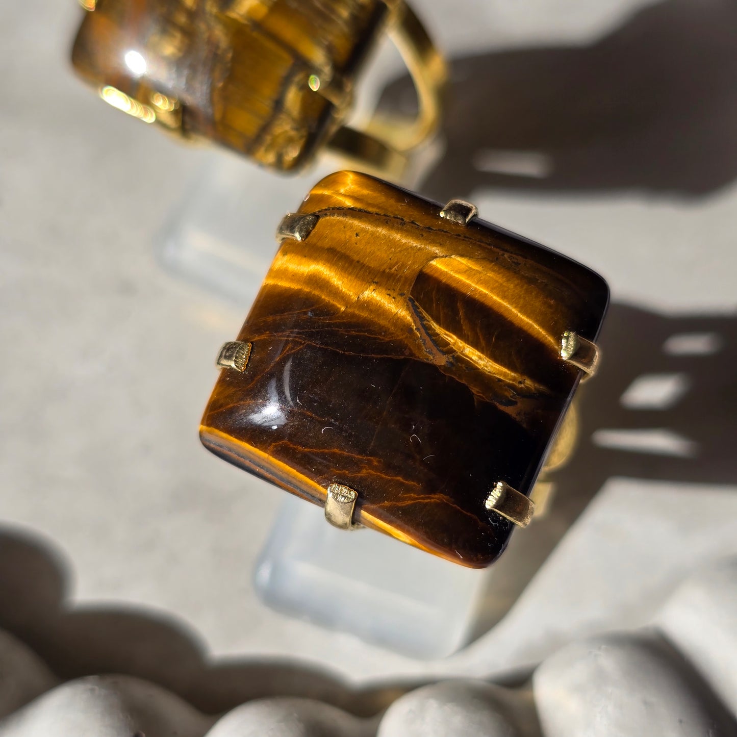 Tiger's Eye - L Cube Ring