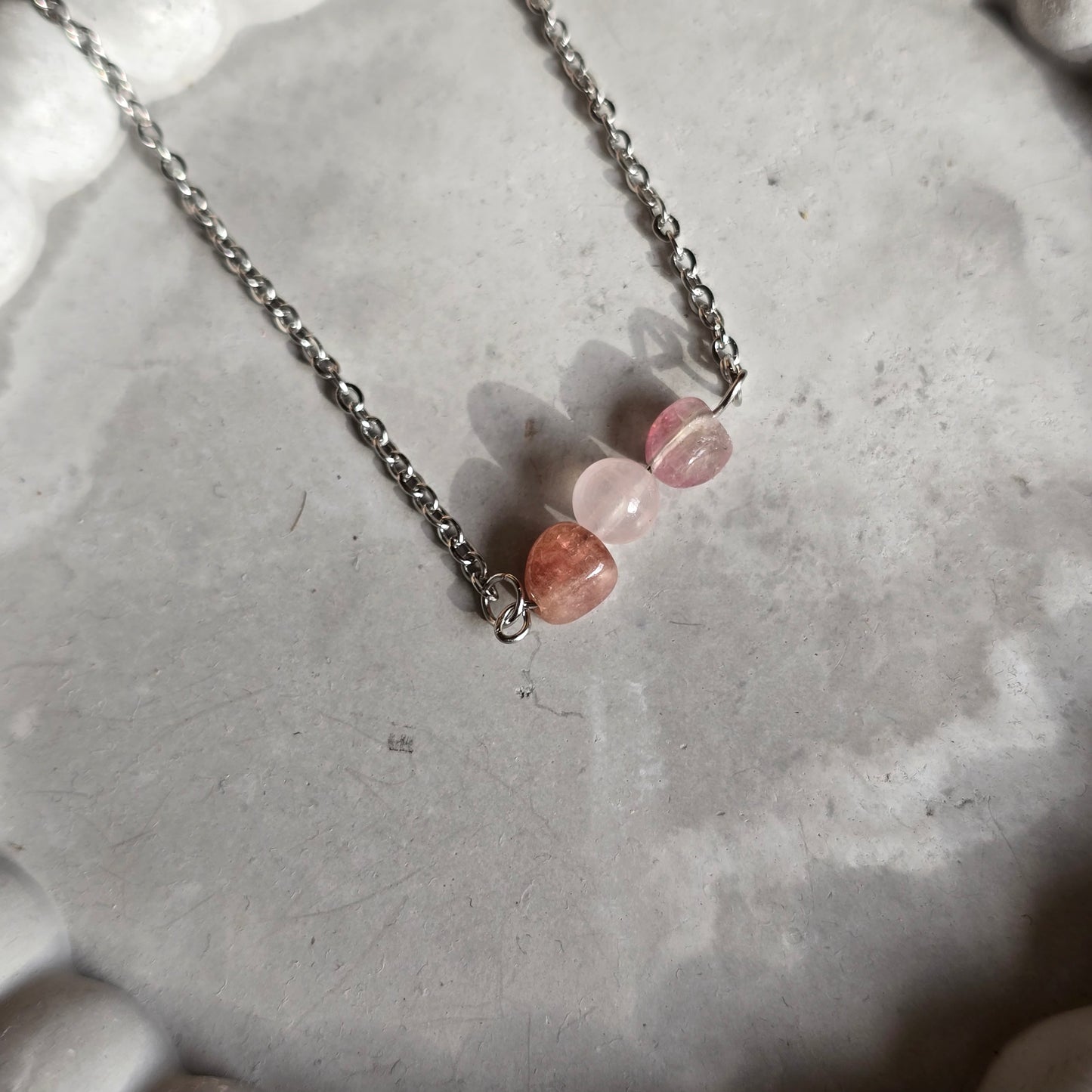 Rose Quartz and Pink Tourmaline Necklace