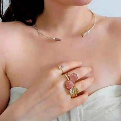 Rose Quartz - Duo Ring