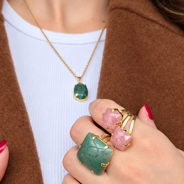 Green Aventurine - Cut Oval Chain
