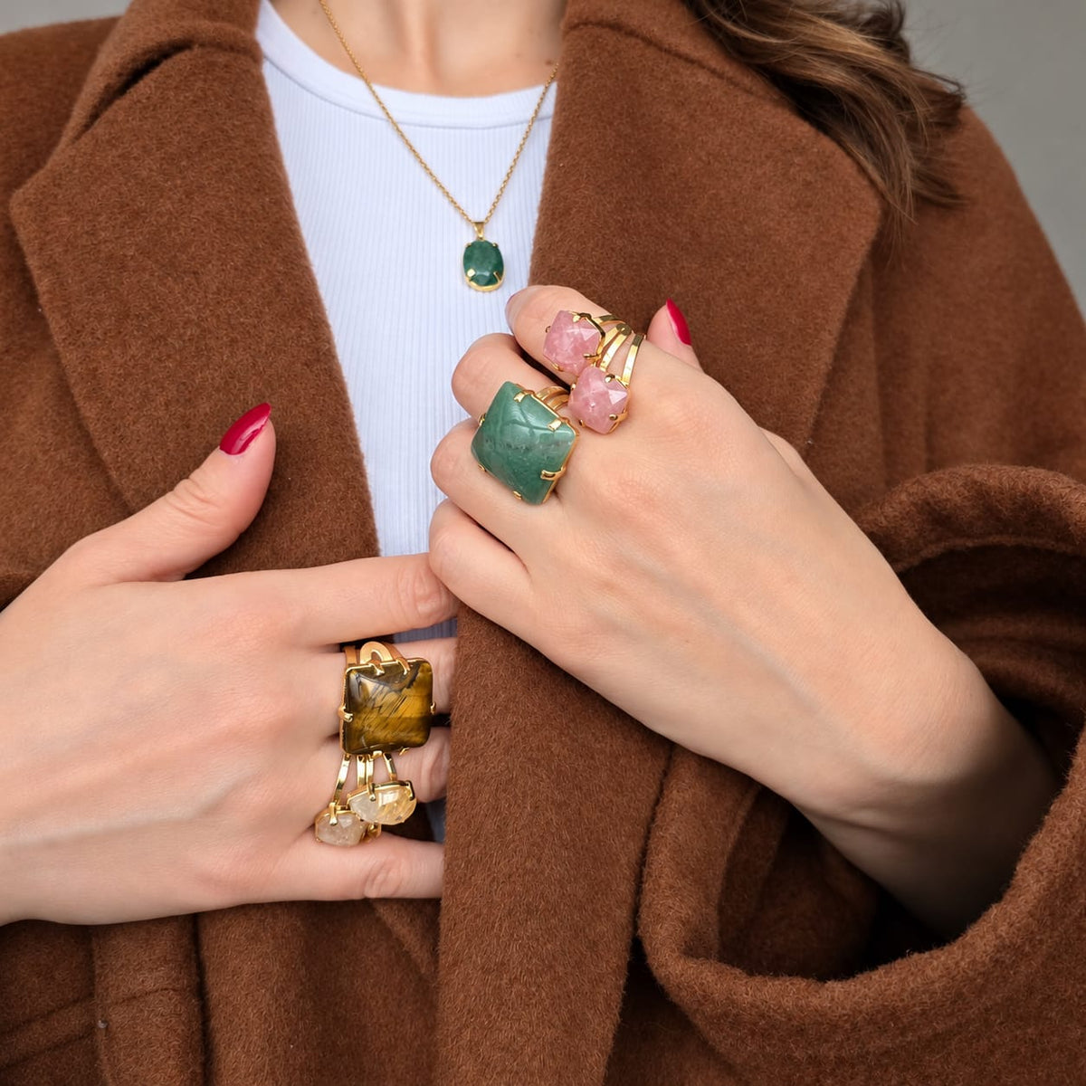 Tiger's Eye - L Cube Ring
