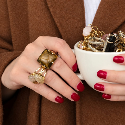 Tiger's Eye - L Cube Ring