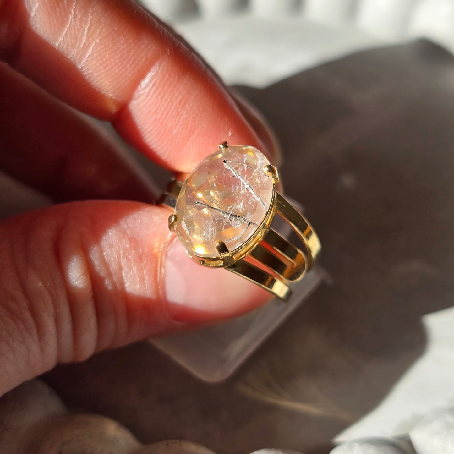 Tourmaline Inclusion - Oval Ring