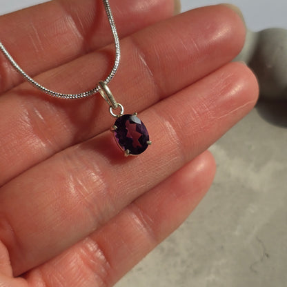 Amethyst - Mini Oval Silver