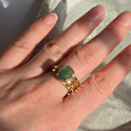 Green Aventurine - Small Oval Ring