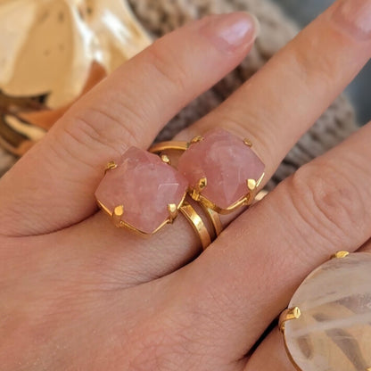 Rose Quartz - Duo Ring
