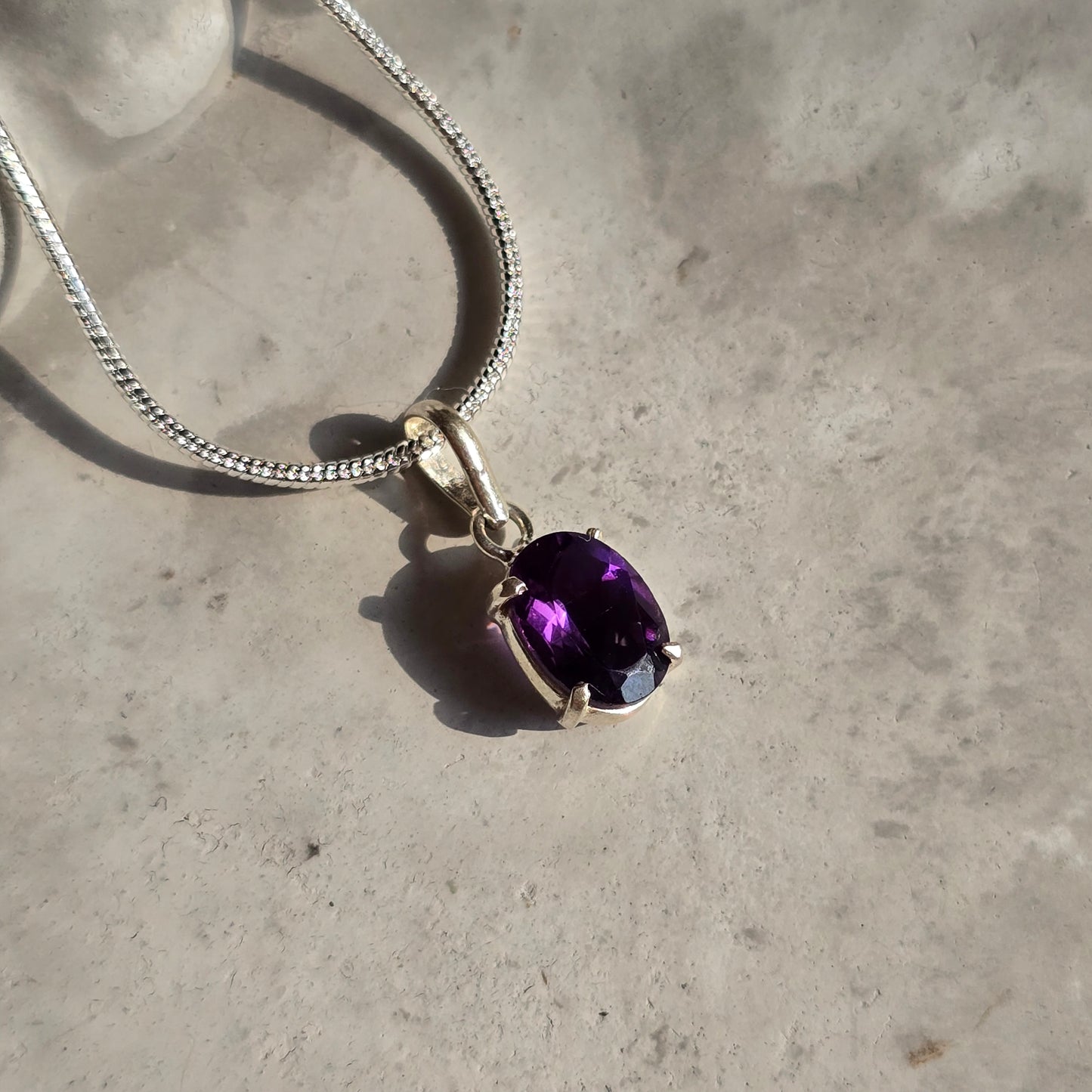 Amethyst - Mini Oval Silver