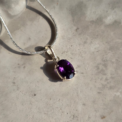 Amethyst - Mini Oval Silver