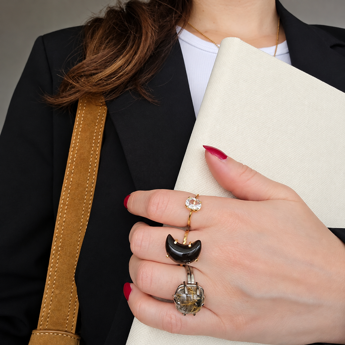 Tiger's Eye - Moon Ring