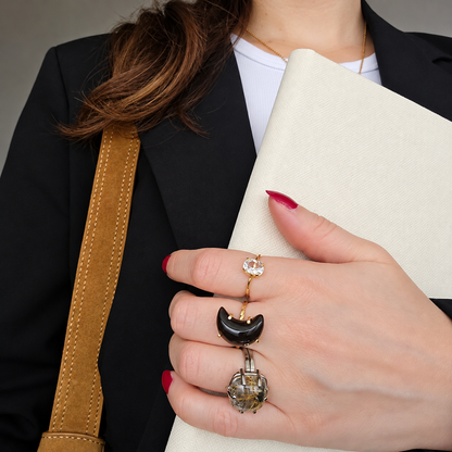 Tiger's Eye - Moon Ring