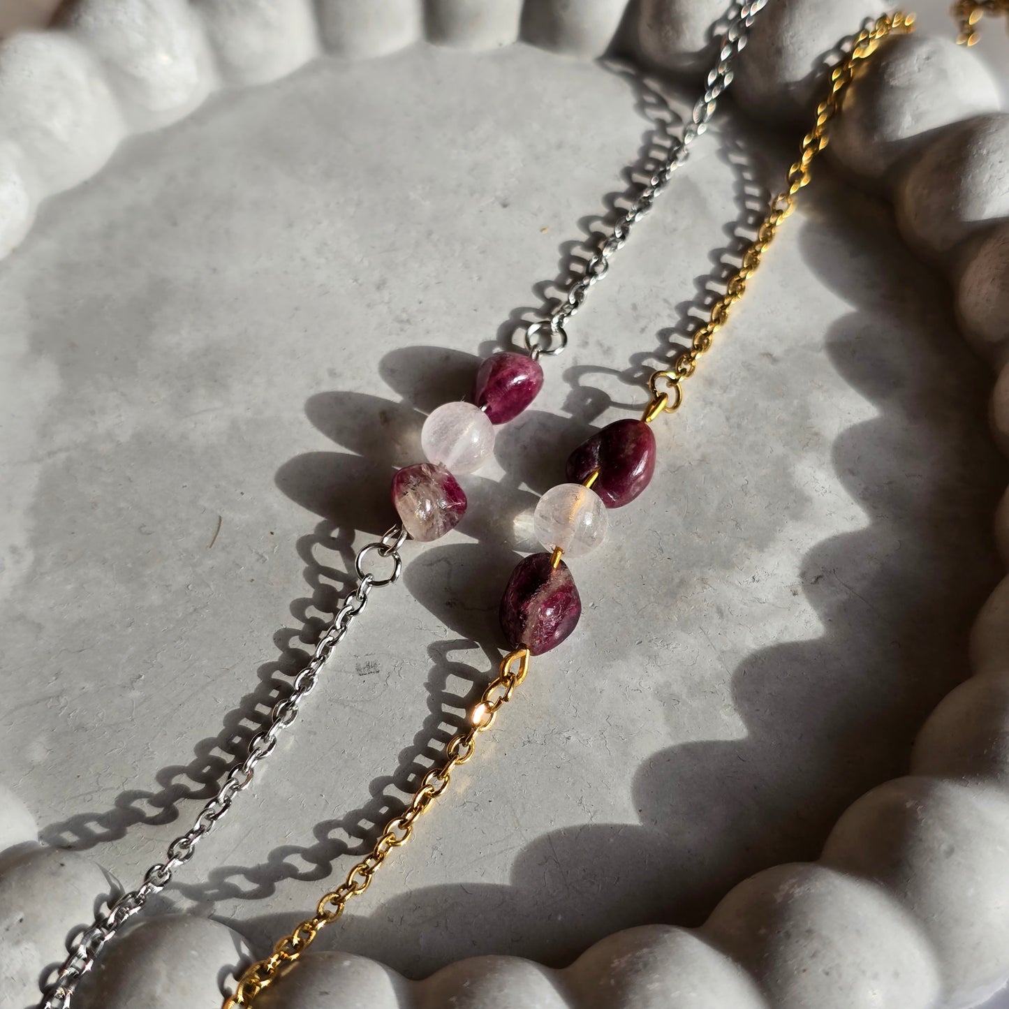 Rose Quartz and Pink Tourmaline Bracelet