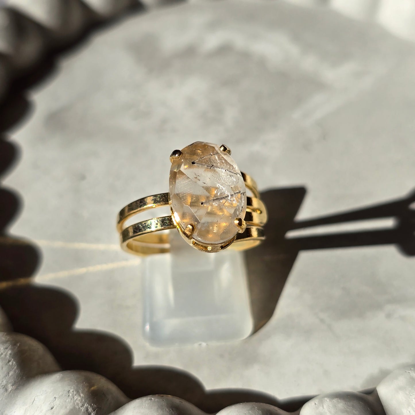 Tourmaline Inclusion - Oval Ring