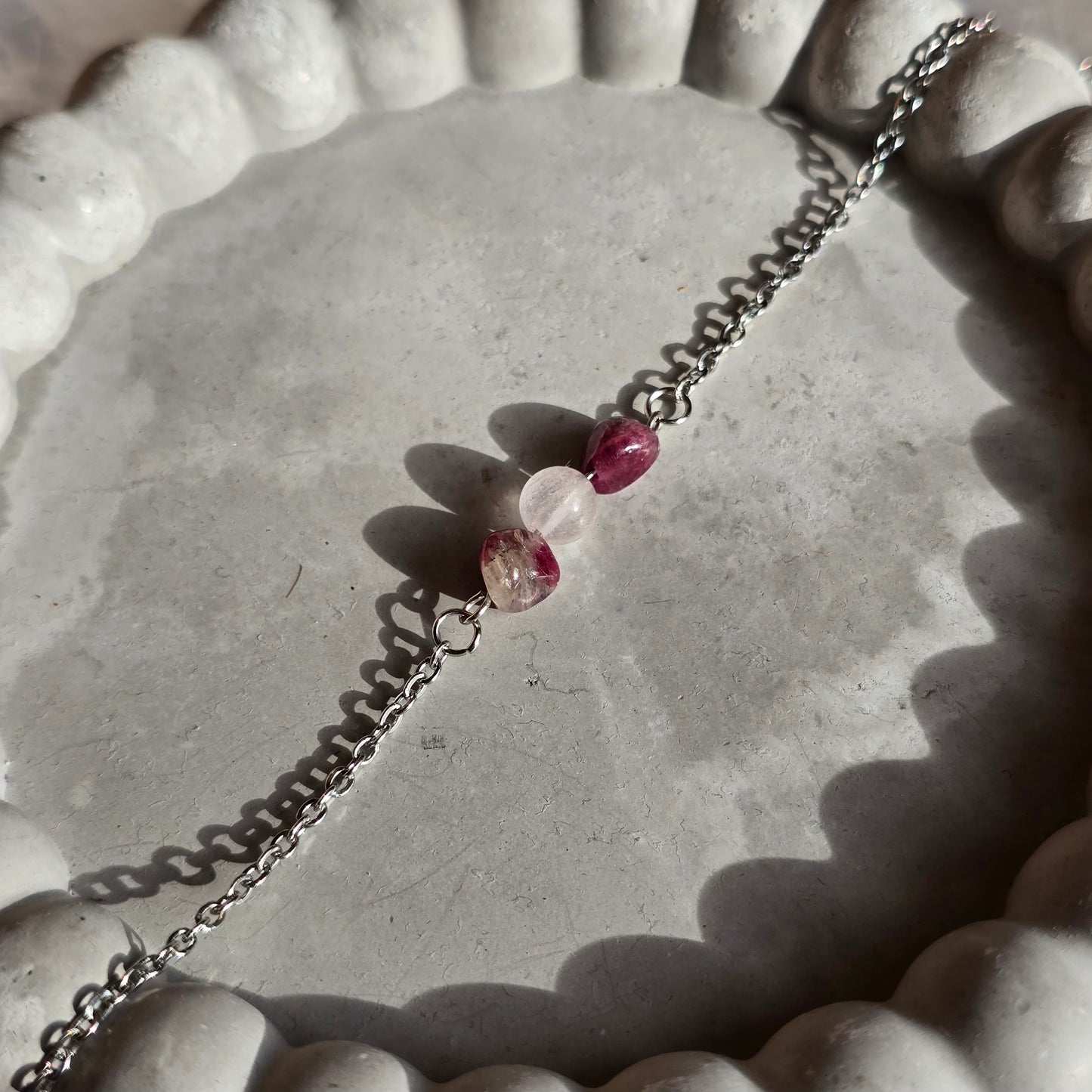 Rose Quartz and Pink Tourmaline Bracelet