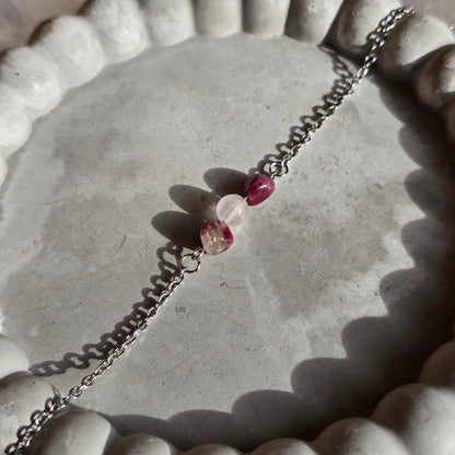 Rose Quartz and Pink Tourmaline Bracelet