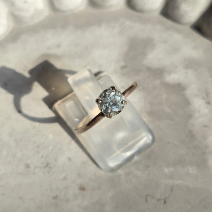 Aquamarine Circle - Silver Ring
