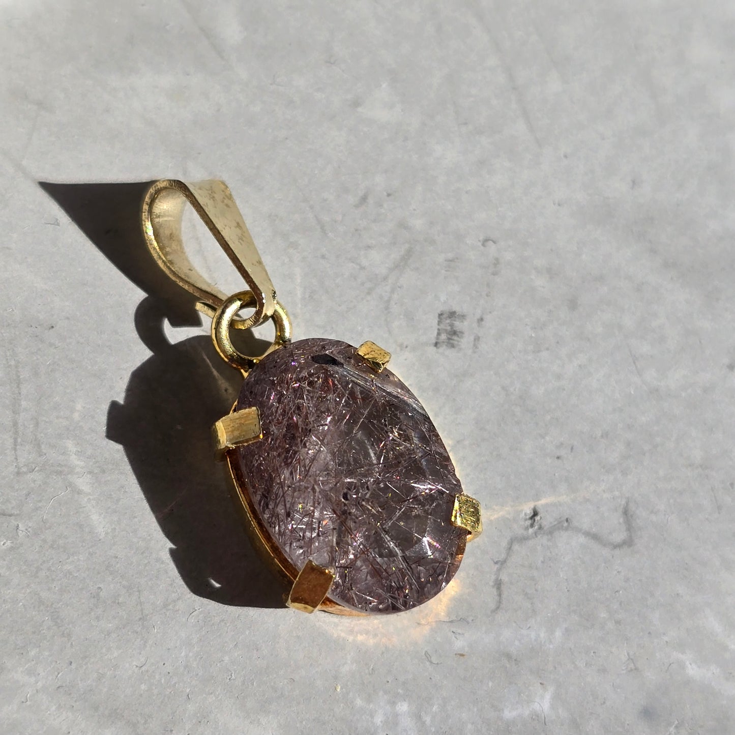 Tourmaline Inclusion - Mini Faceted Oval Necklace