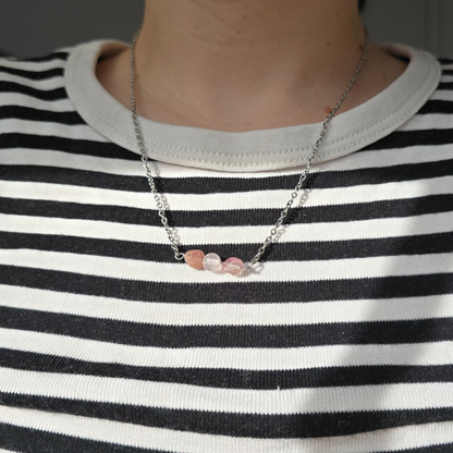 Rose Quartz and Pink Tourmaline Necklace