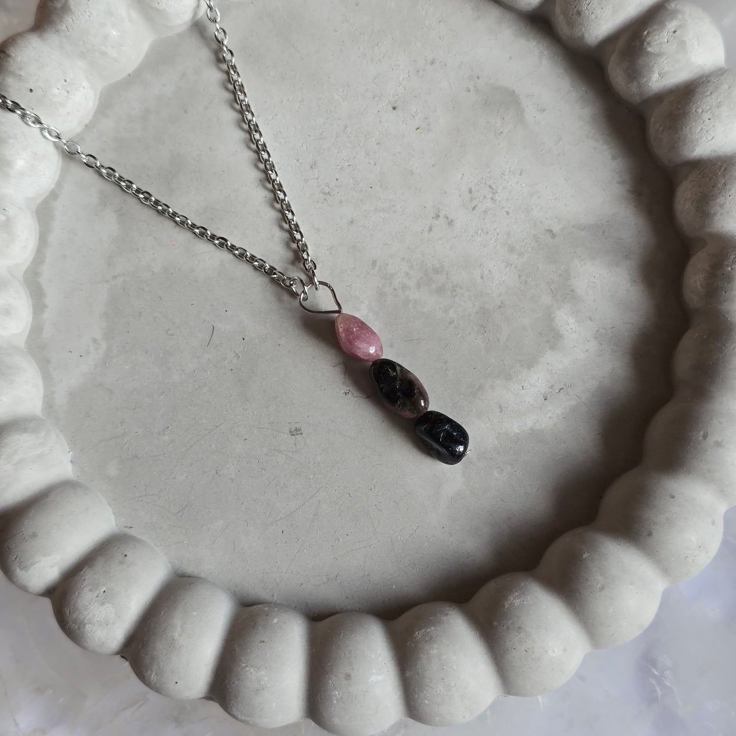 Pink and Green Tourmaline Necklace