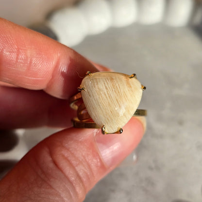 Peach Jasper - Triangle Ring