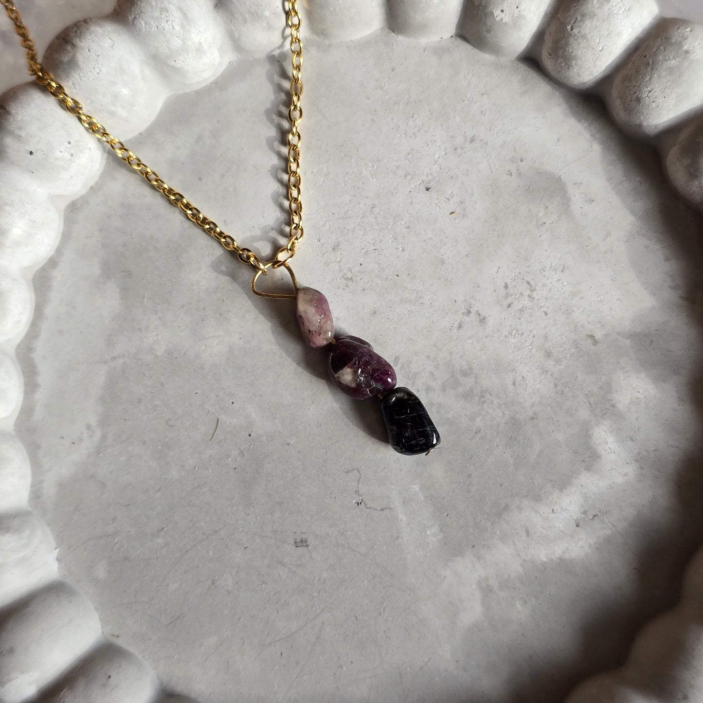 Pink and Green Tourmaline Necklace