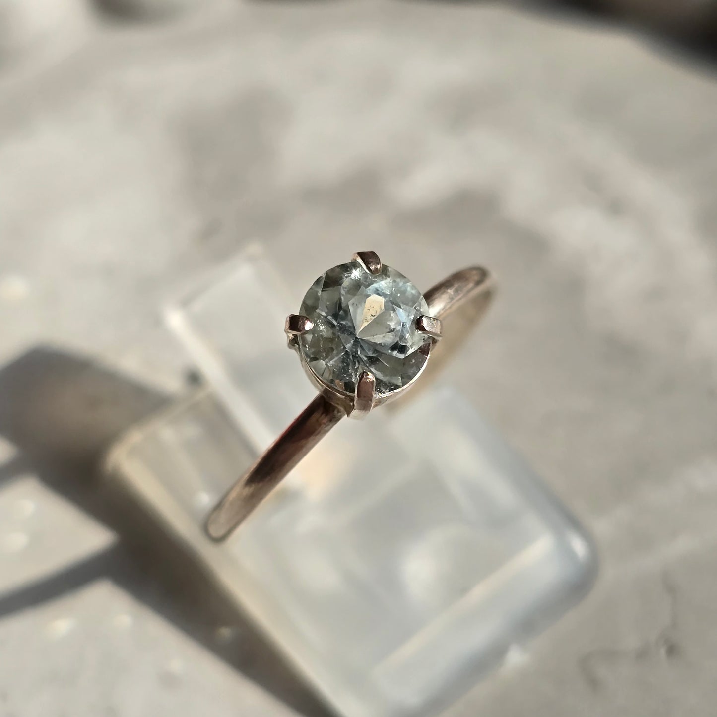 Aquamarine Circle - Silver Ring