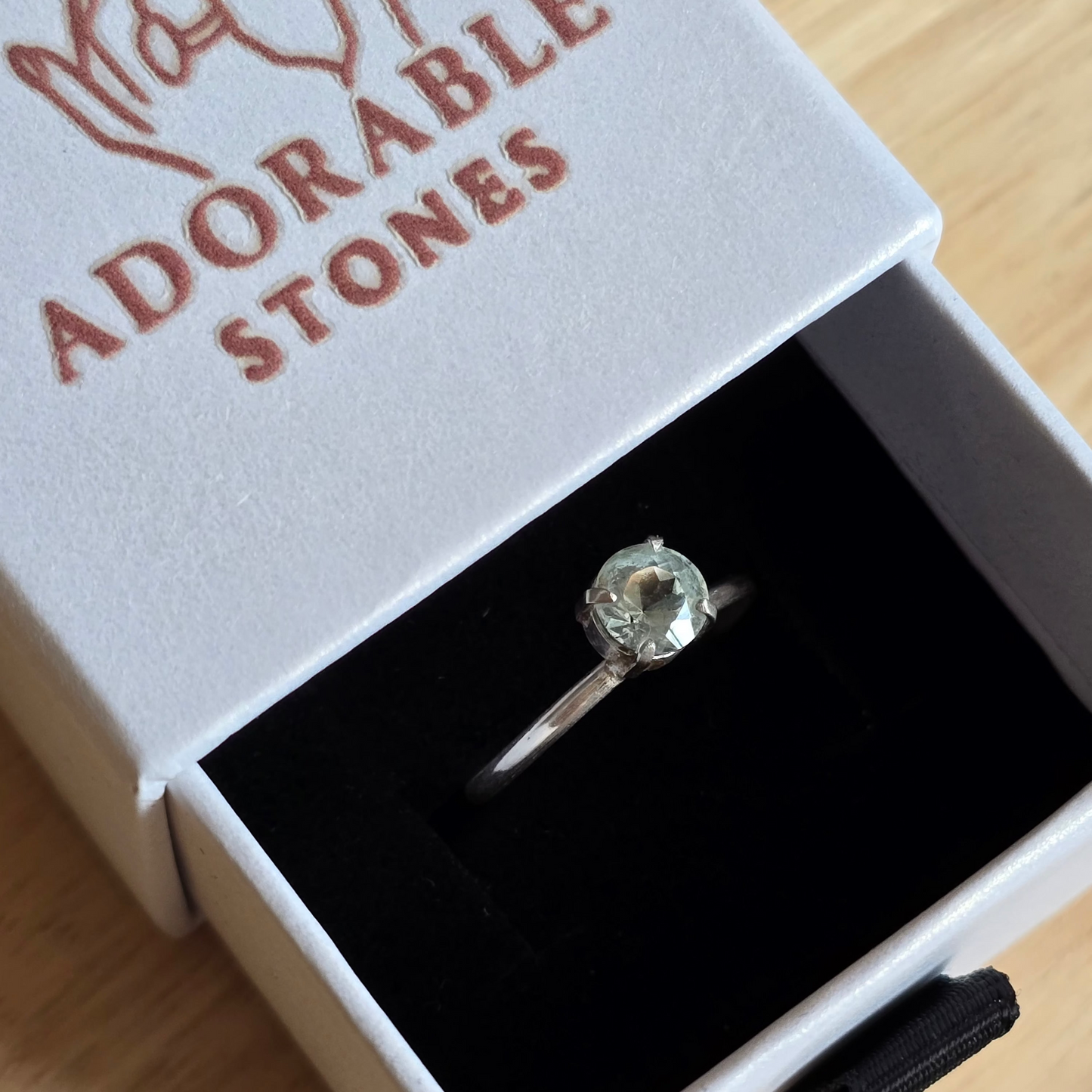 Aquamarine Circle - Silver Ring