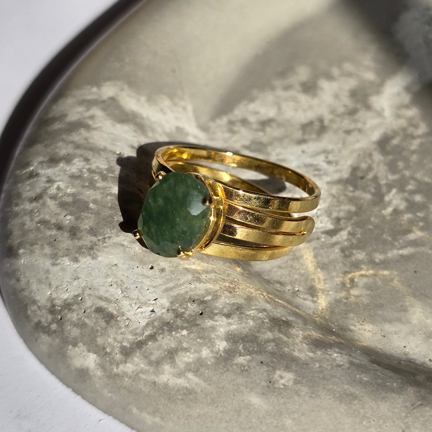 Green Aventurine - Small Oval Ring