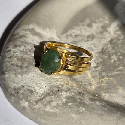 Green Aventurine - Small Oval Ring