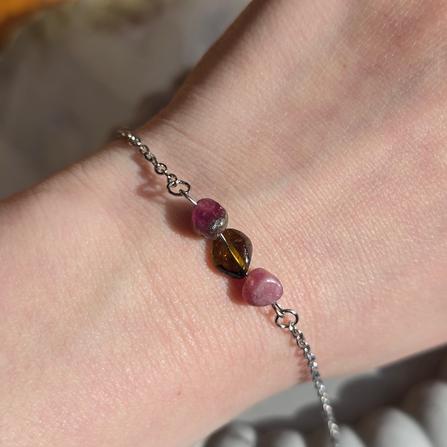 Roza In Zelen Turmalin - Zapestnica