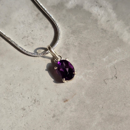 Amethyst - Mini Oval Silver