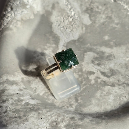 Zeleni Aventurin - Kocka Prstan
