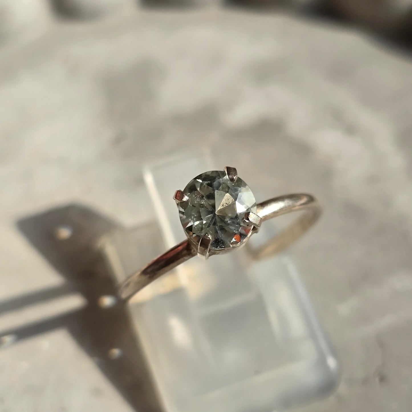 Aquamarine Circle - Silver Ring