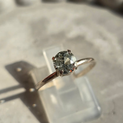 Aquamarine Circle - Silver Ring