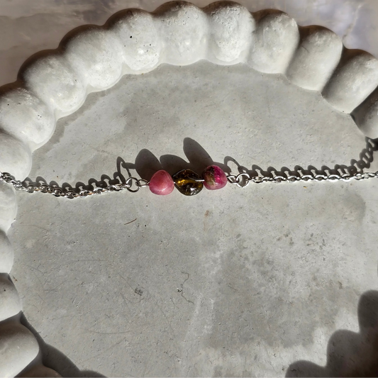 Roza In Zelen Turmalin - Zapestnica