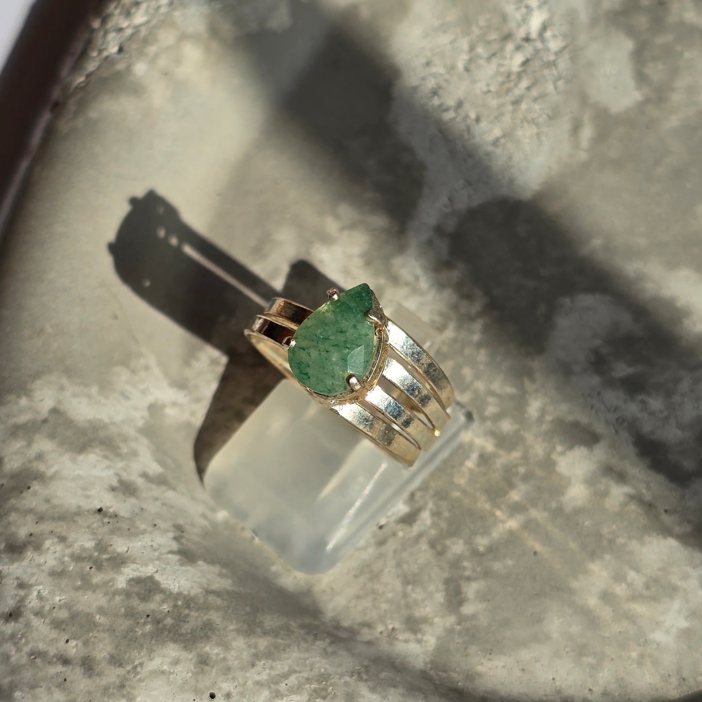 Zeleni Aventurin - Mini Solza Prstan