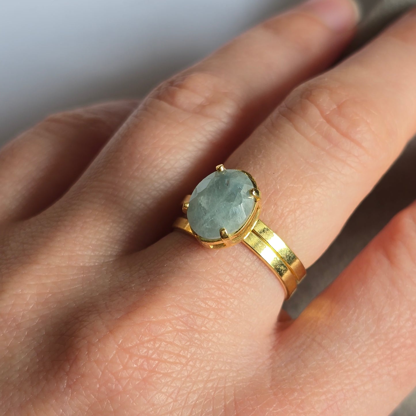 Akvamarin - Mali Oval Prstan