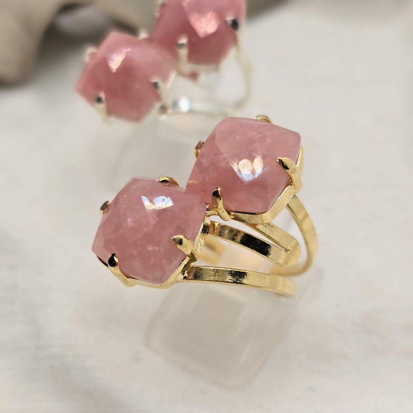 Rose Quartz - Duo Ring
