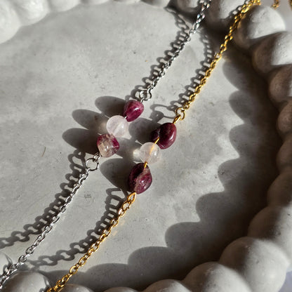 Rose Quartz and Pink Tourmaline Bracelet
