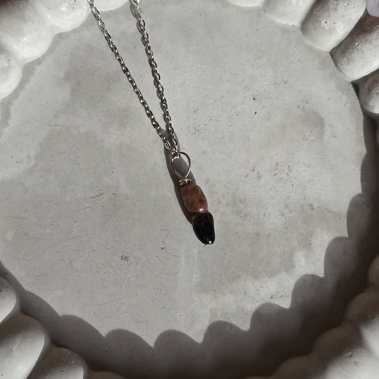 Pink And Green Tourmaline - Necklace