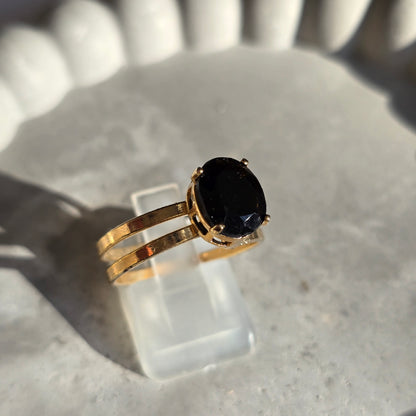Obsidian - Mali Oval Prstan