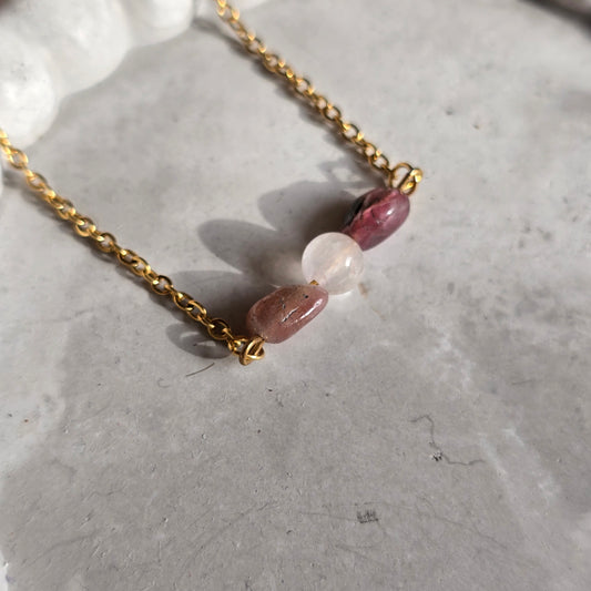 Rose Quartz and Pink Tourmaline Necklace