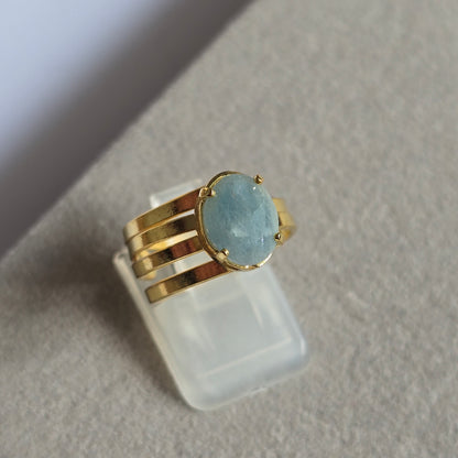 Akvamarin - Mali Oval Prstan