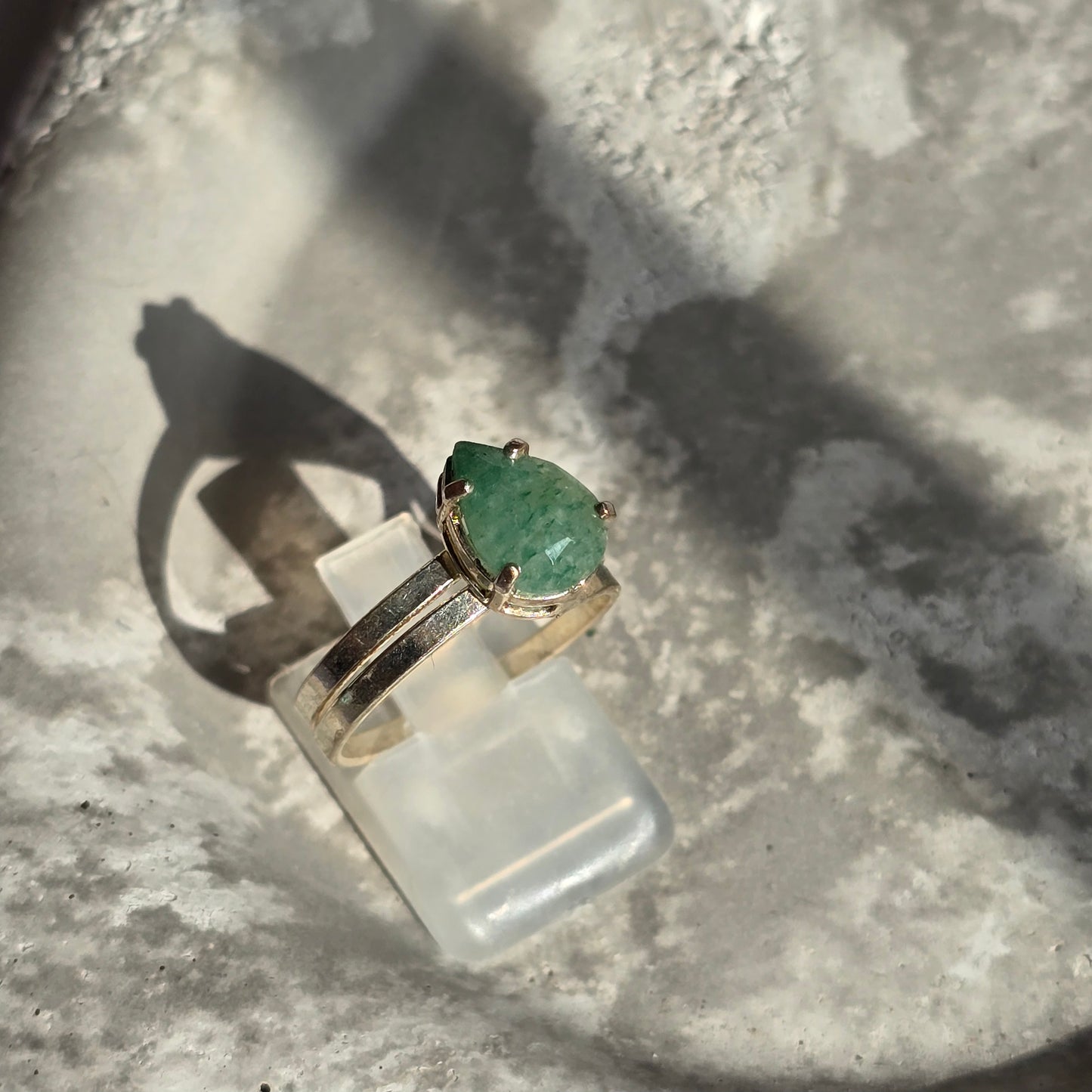 Zeleni Aventurin - Mini Solza Prstan