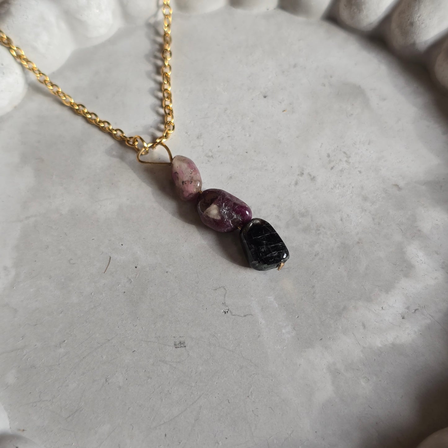 Pink and Green Tourmaline Necklace