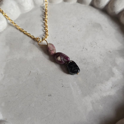 Pink and Green Tourmaline Necklace